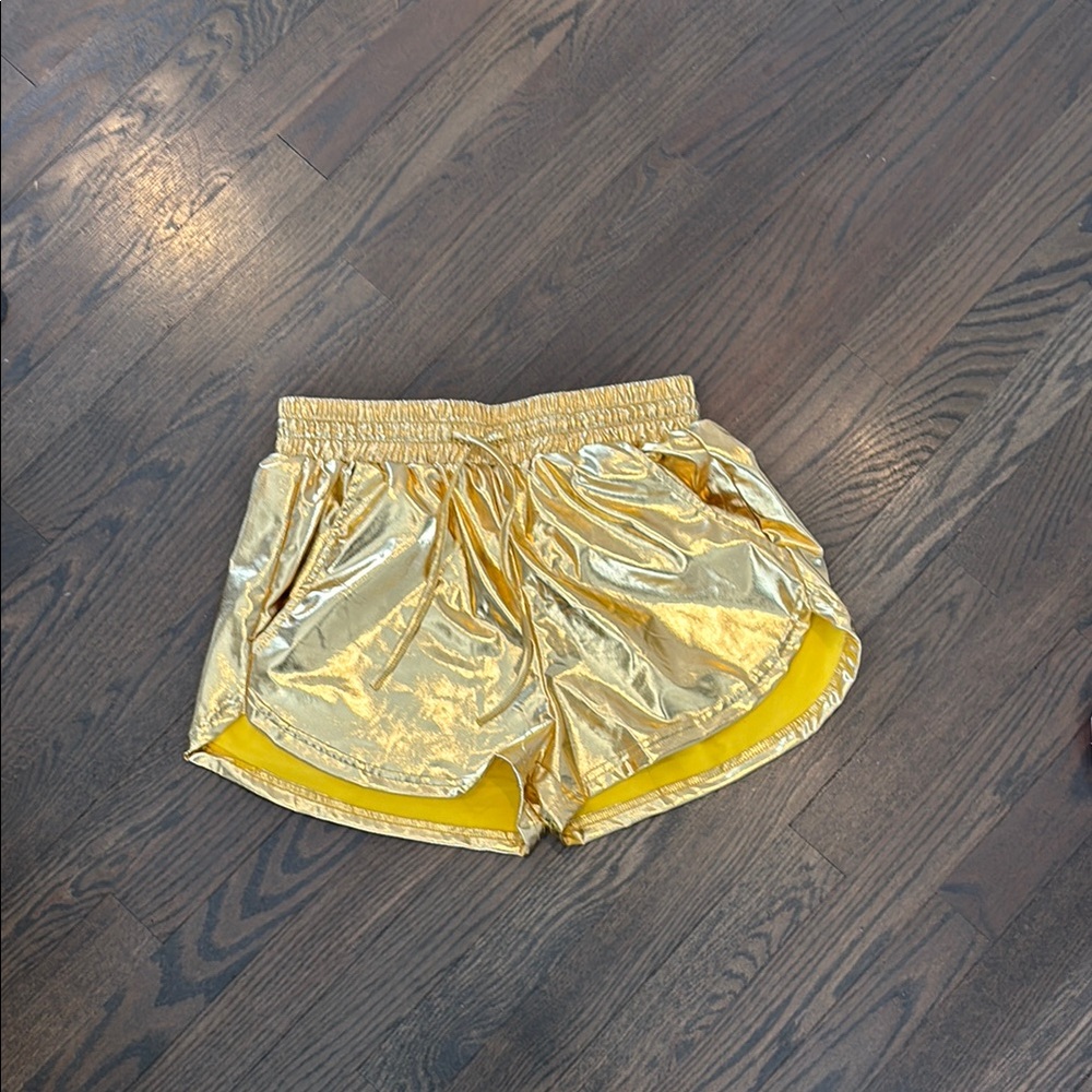 Shiny Gold Athletic Shorts